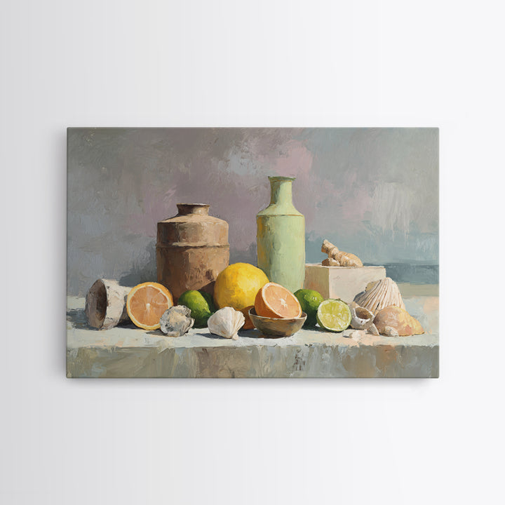 Outdoor Citrus Still Life Canvas Print, Patio Art, Beach House Decor, Patio Decor, Outdoor, Modern Decor, Fine Art Print, PAT-3x2-57