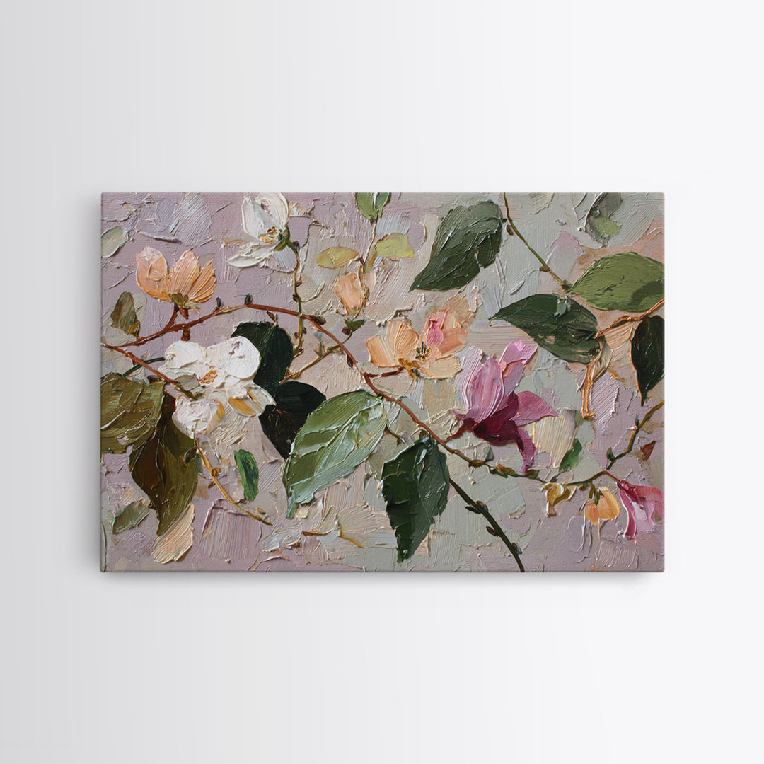Sunset over Garden Flowers and Vines Framed Canvas Print, Patio Art, Art Print, Patio Decor, Fine Art, Outdoor, Garden Decor, PAT-3x2-59
