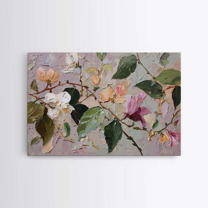 Sunset over Garden Flowers and Vines Framed Canvas Print, Patio Art, Art Print, Patio Decor, Fine Art, Outdoor, Garden Decor, PAT-3x2-59
