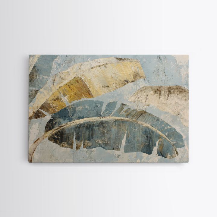Banana Leaves with Rain Drop Details Canvas Print, Patio Art, Neutral Decor, Patio Decor, Fine Art, Outdoor, Wall Art, PAT-3x2-68