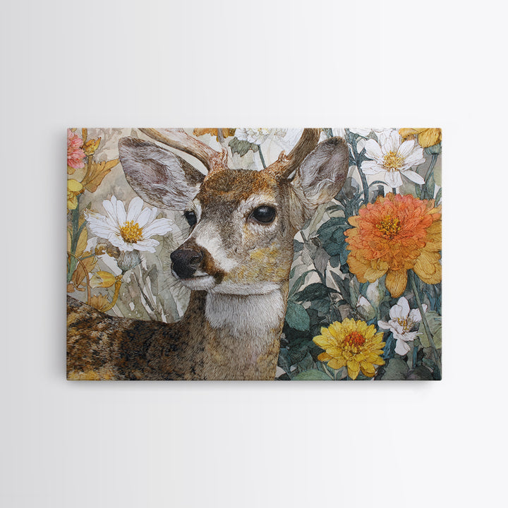 Butterfly Garden with Zinnias and Daisies Canvas Print, Patio Art, Rustic Decor, Patio Decor, Fine Art, Outdoor, PAT-3x2-89