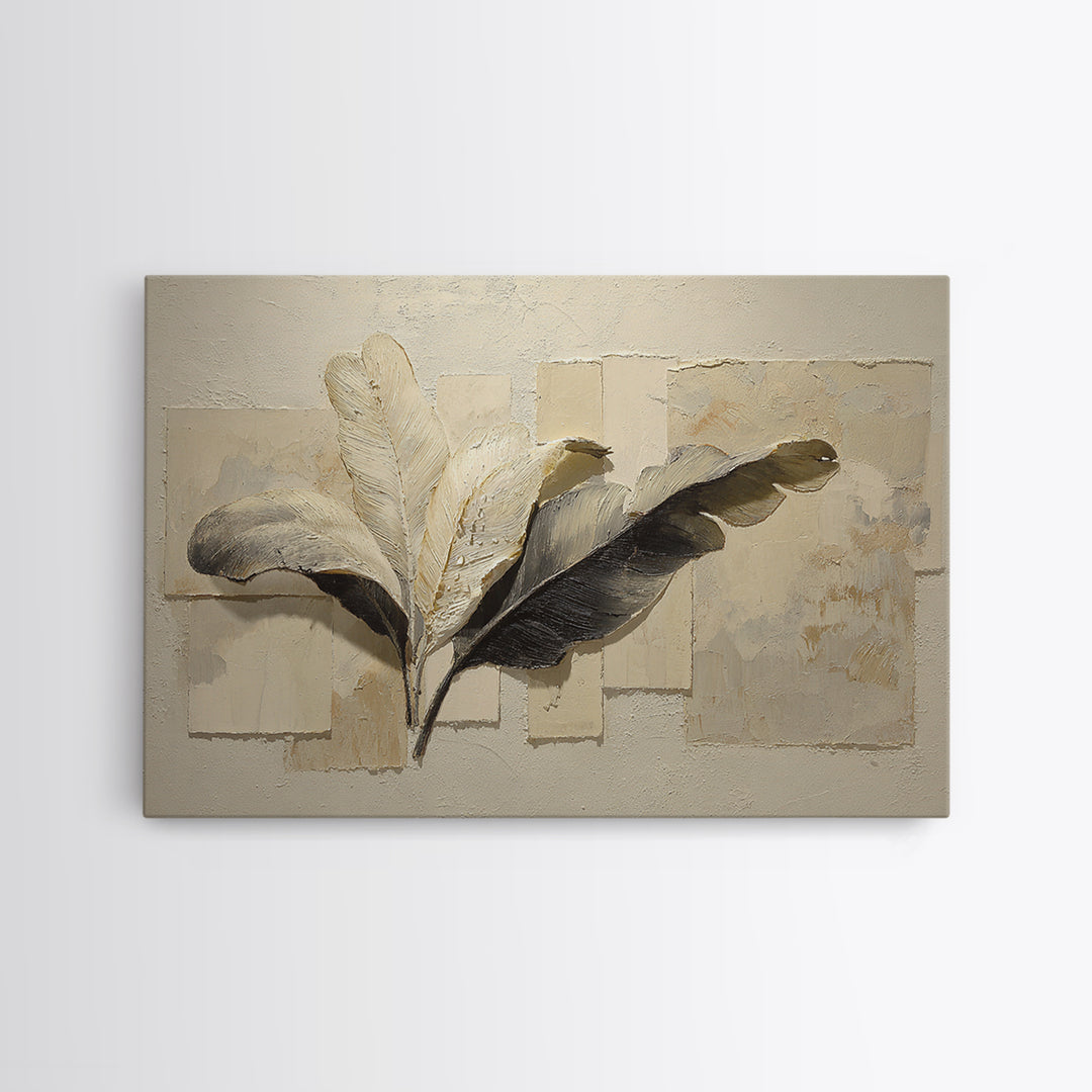 Banana Leaves with Rain Drop Details Framed Canvas Print, Patio Art, Luxury Decor, Patio Decor, Fine Art, Outdoor, Wall Hanging, PAT-3x2-92