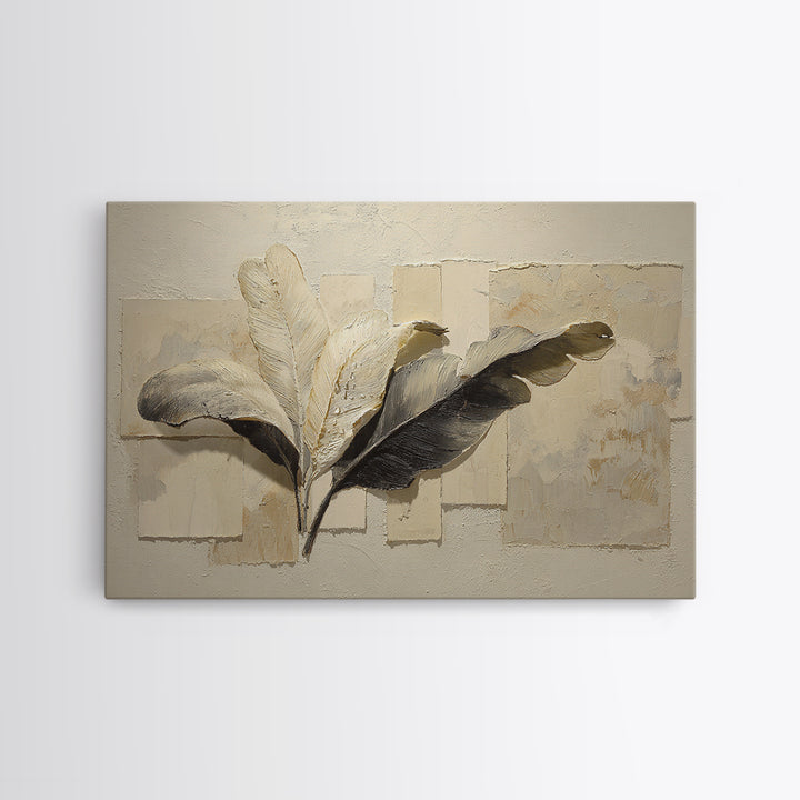 Banana Leaves with Rain Drop Details Framed Canvas Print, Patio Art, Luxury Decor, Patio Decor, Fine Art, Outdoor, Wall Hanging, PAT-3x2-92