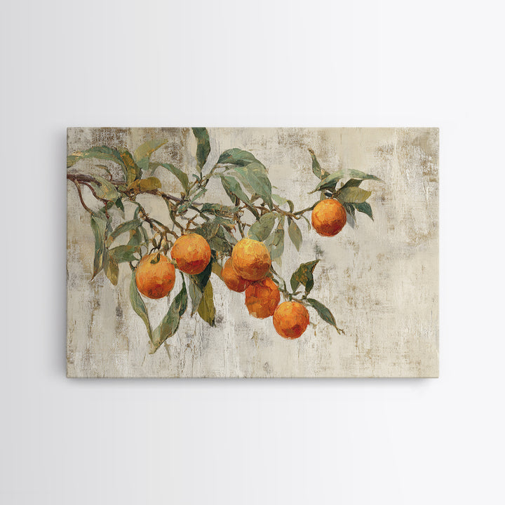 Orange Tree Branch Canvas Print, Patio Art, Porch Decor, Patio Decor, Oil Painting, Outdoor, Fine Art Print, Statement Artwork, PAT-3x2-98