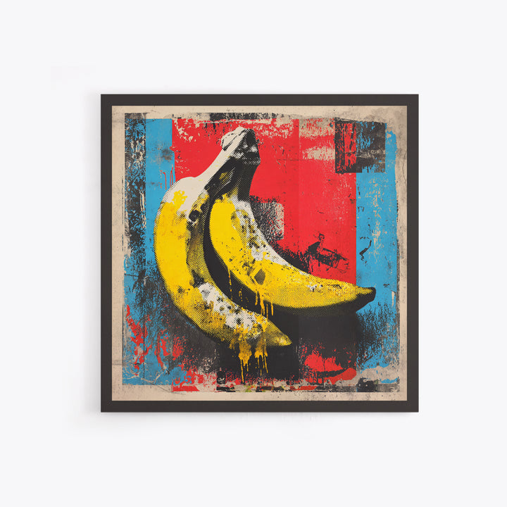 Bright Banana Still Life Framed Canvas Print, Pop Art, Eclectic Home Decor, Living Room Decor, Fine Art, Pop, Minimalist Decor, POP-1x1-74