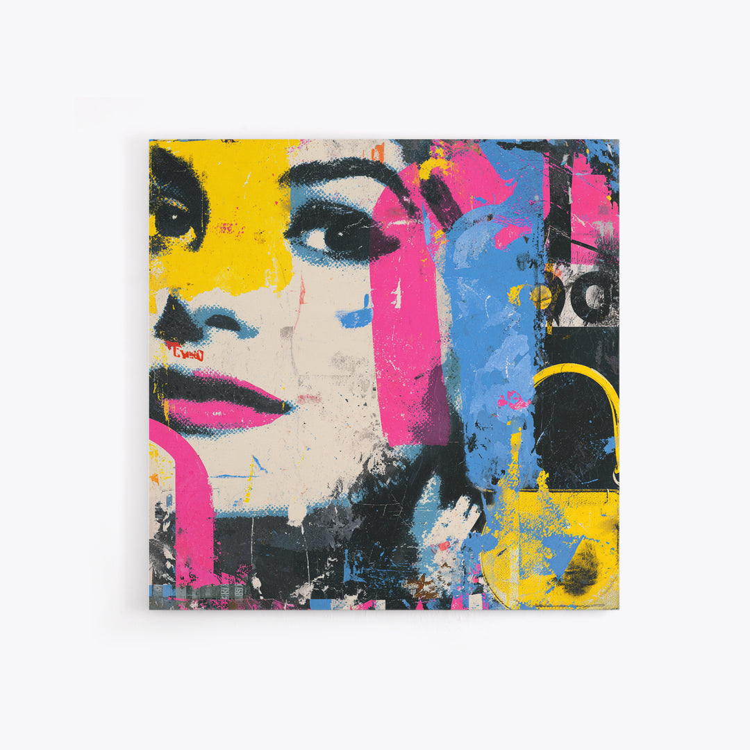 Shopping Bag Fashion Graphic Without Brands Framed Canvas Print, Pop Art, Wall Decor, Living Room Decor, Fine Art, Pop, POP-1x1-96