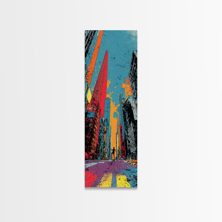 Comic Book City Skyline Canvas Print, Pop Art, Room Decor, Living Room Decor, Fine Art, Pop, Pet Portrait, Original Painting, POP-1x3-17