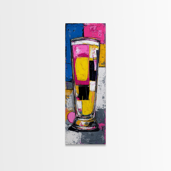 Milkshake Glass with Retro Diner Palette Canvas Print, Pop Art, Room Decor, Living Room Decor, Fine Art, Pop, Pet Portrait, POP-1x3-28