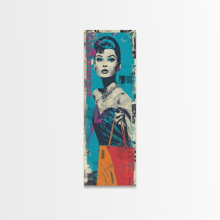 Shopping Bag Fashion Graphic Without Brands Canvas Print, Pop Art, Art, Living Room Decor, Abstract Art, Pop, Bedroom Decor, POP-1x3-60