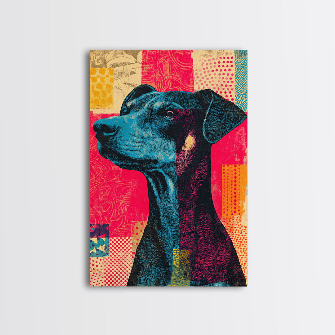 Pop Art Dog Portrait Canvas Print, Pop Art, Gallery Decor, Living Room Decor, Fine Art, Pop, Contemporary Art, Wall Art, POP-2x3-15