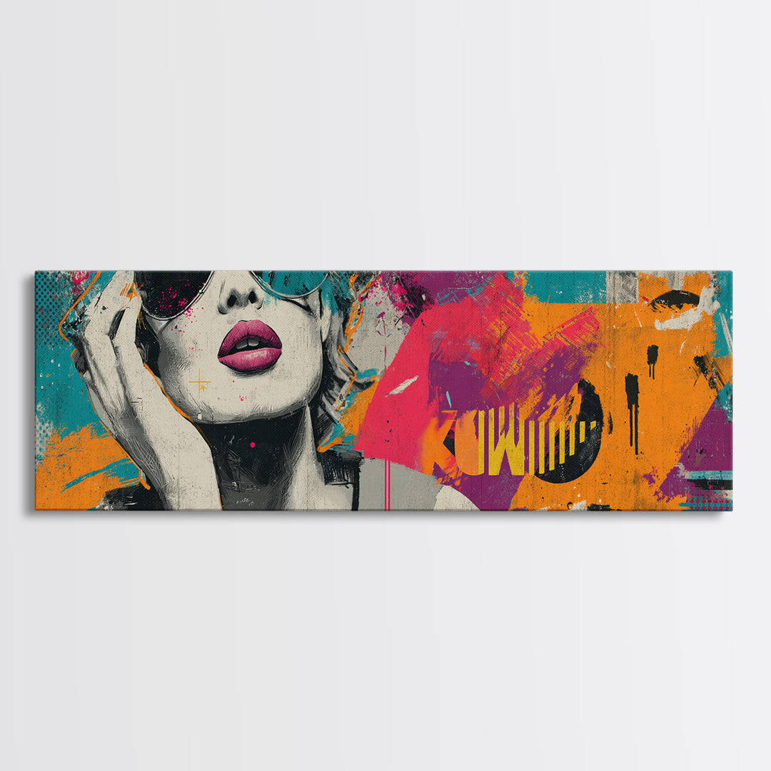 Shopping Bag Fashion Graphic Without Brands Canvas Print, Pop Art, Mexican Art, Living Room Decor, Fine Art, Pop, Neutral Decor, POP-3x1-16