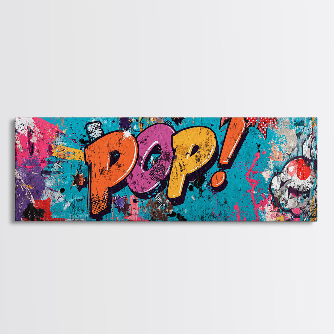 Retro Soda Bottle Framed Canvas Print, Pop Art, Pet Portrait, Living Room Decor, Fine Art, Pop, Modern Art, Food Art, POP-3x1-67