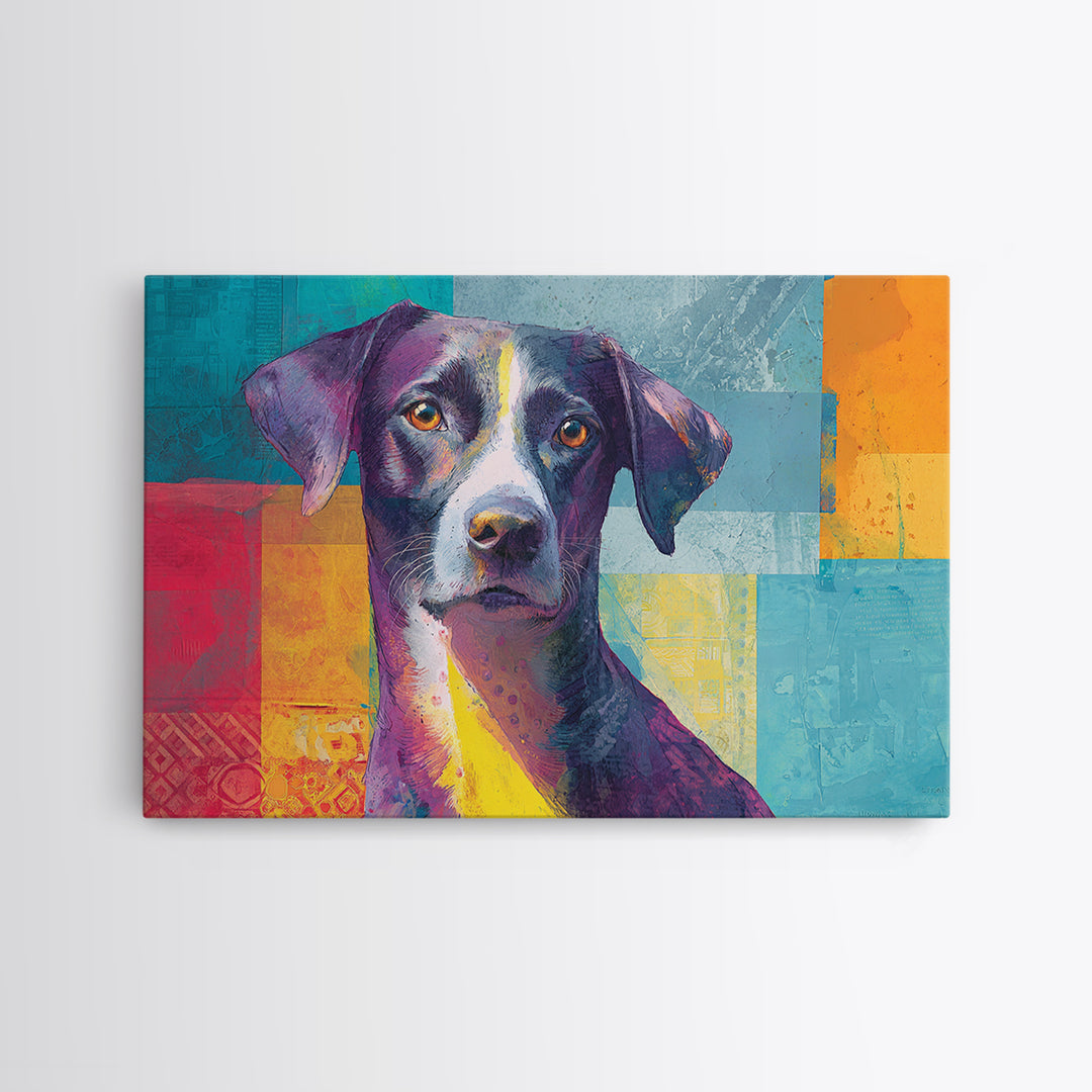 Pop Art Dog Portrait Canvas Print, Pop Art, Wall Art, Living Room Decor, Fine Art, Pop, Original Art, Canvas Wall Art, POP-3x2-83