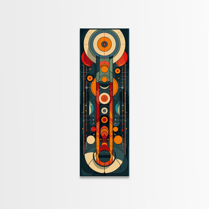 Retro Art Deco Geometric Patterns Wall Art Framed Canvas Print, Scifi / Science Fiction Decor