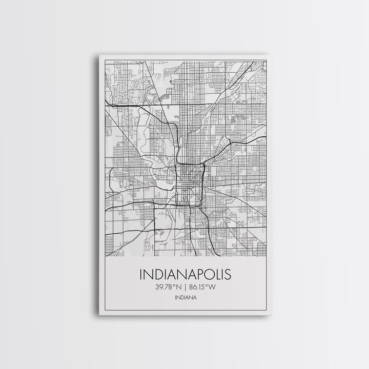 Indianapolis Street Map, Indiana Map, City Map Art, Minimalist Art, Wall Art, Canvas Print, Travel Wall Art, Gifts For Him, Living Room Art