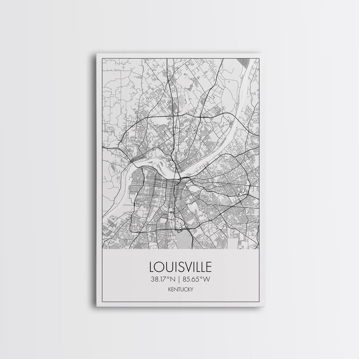 Louisville Street Map, Kentucky Map, City Map Art, Modern Art, Wall Art, Canvas Print, Travel Wall Art, Wall Décor Bedroom, Gifts For Dad