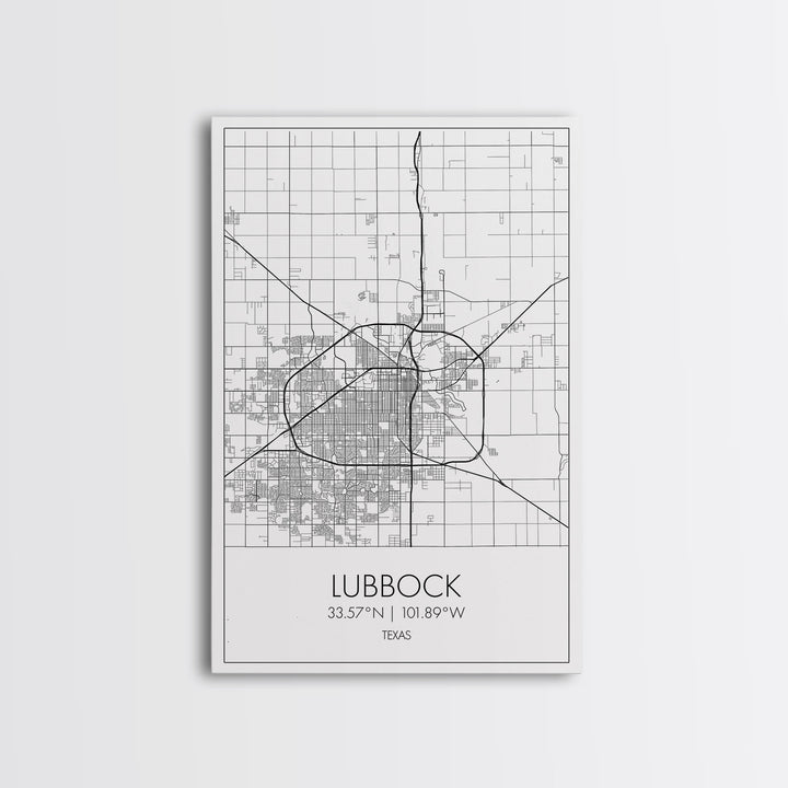 Lubbock Street Map, Texas Map, City Map Art, Modern Art, Wall Art, Canvas Print, Travel Print, Farmhouse Wall Décor, Boyfriend Gift