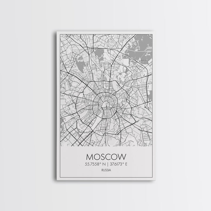 Moscow Street Map, Russia Map, Europe City Map Art, Modern Art, Wall Art, Canvas Print, Wall Art Prints, Gift For Husband, Travel Wall Décor
