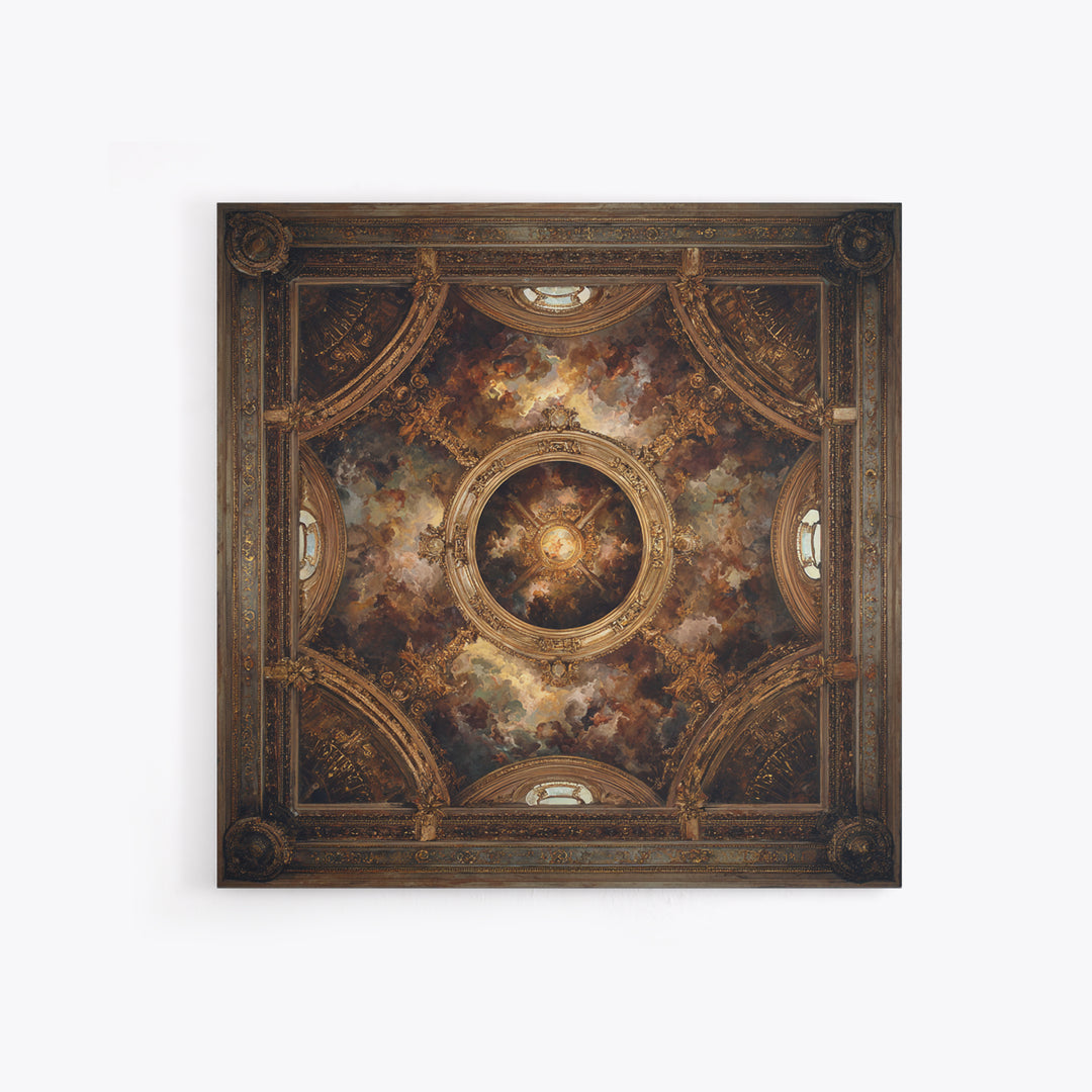 Fresco Celestial Ceiling Composition Canvas Print, Renaissanceinspired Art, Wall Art Print, Living Room Decor, Oil Painting, REN-1x1-15
