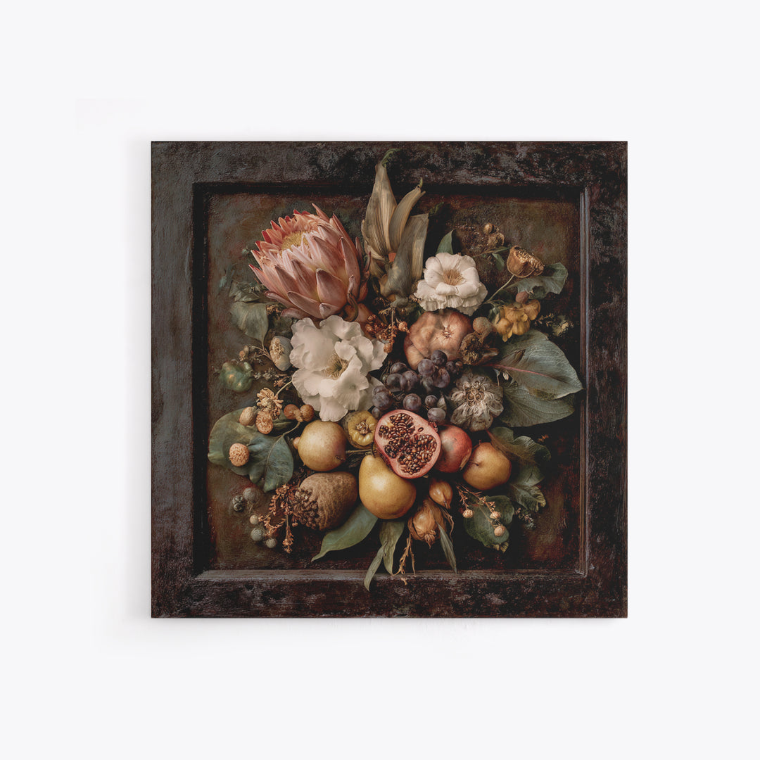 Renaissance Botanical Study Canvas Print, Renaissanceinspired Art, Romantic Art, Living Room Decor, Fine Art, Classic, REN-1x1-55