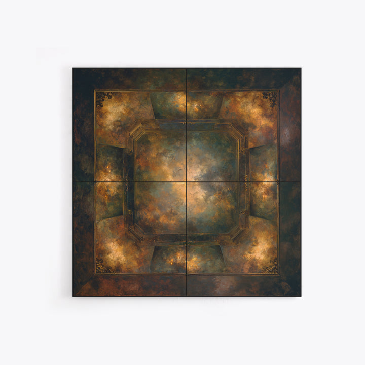 Fresco Celestial Ceiling Composition Framed Canvas Print, Renaissanceinspired Art, Yoga Wall Art, Living Room Decor, Classic, REN-1x1-63