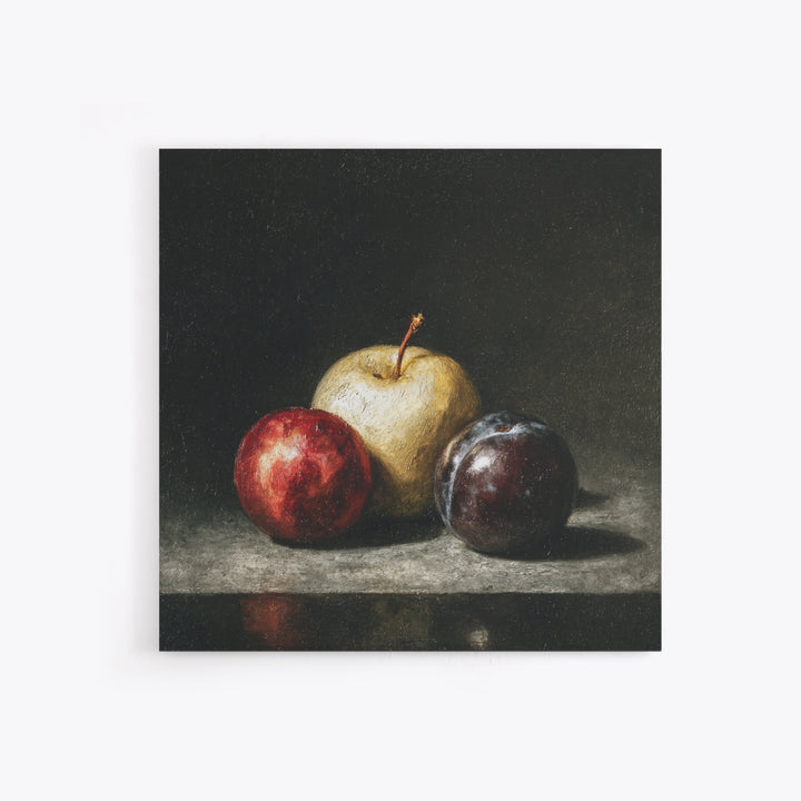 Oil Painted Fruit Still Life on Dark Canvas Print, Renaissanceinspired Art, Art Print, Living Room Decor, Fine Art, Classic, REN-1x1-99