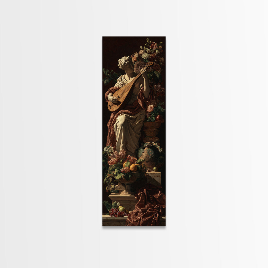 Renaissance Style Musician with Lute Canvas Print, Renaissanceinspired Art, Digital Art, Living Room Decor, Fine Art, Classic, REN-1x3-100