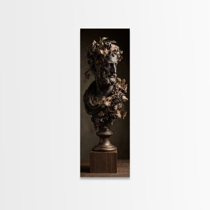 Classical Statue Bust Covered Canvas Print, Renaissanceinspired Art, Fine Art Print, Living Room Decor, Oil Painting, Classic, REN-1x3-55