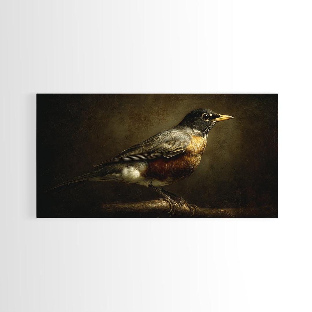 Old Master Bird Study Framed Canvas Print, Renaissanceinspired Art, Contemporary Art, Living Room Decor, Fine Art, Classic, REN-2x1-43
