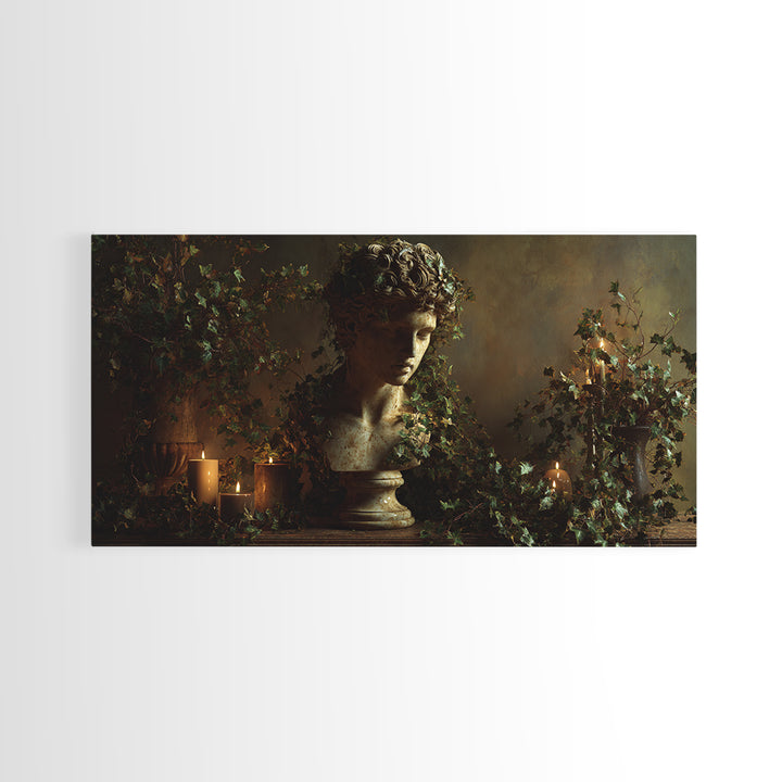 Classical Statue Bust Covered Canvas Print, Renaissanceinspired Art, Unique Wall Art, Living Room Decor, Fine Art, Classic, REN-2x1-63