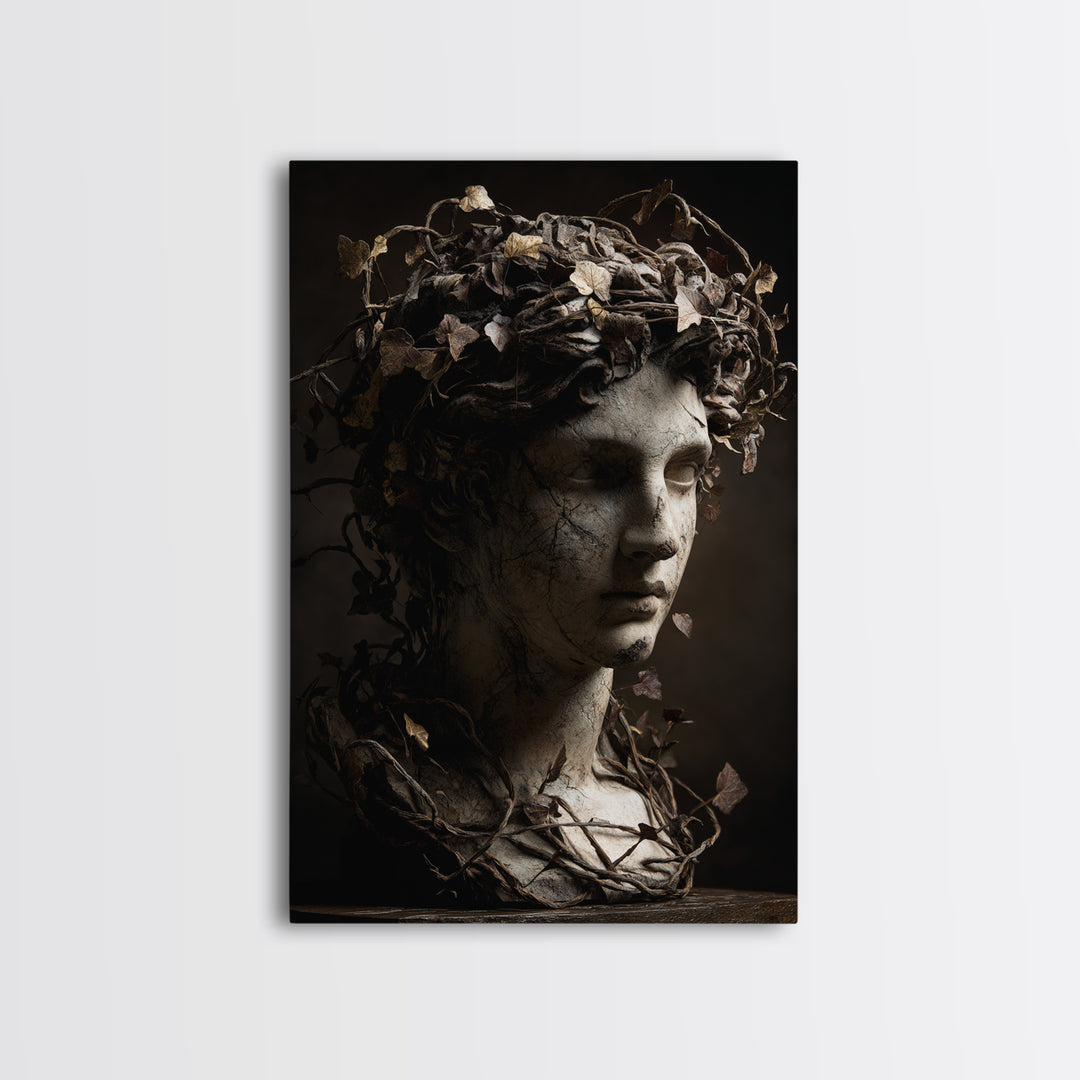 Classical Statue Bust Covered Canvas Print, Renaissanceinspired Art, Fine Art Print, Living Room Decor, Fine Art, Classic, REN-2x3-99