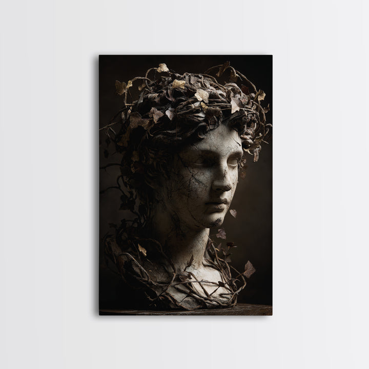 Classical Statue Bust Covered Canvas Print, Renaissanceinspired Art, Fine Art Print, Living Room Decor, Fine Art, Classic, REN-2x3-99
