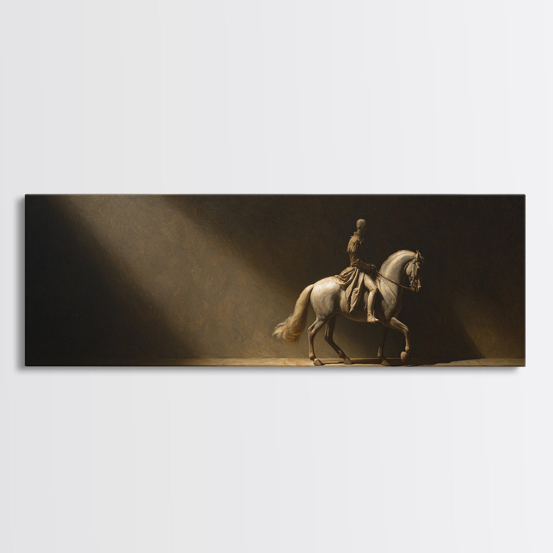 Classical Horse and Rider Canvas Print, Renaissanceinspired Art, Printable Art, Living Room Decor, Abstract Art, Classic, REN-3x1-49