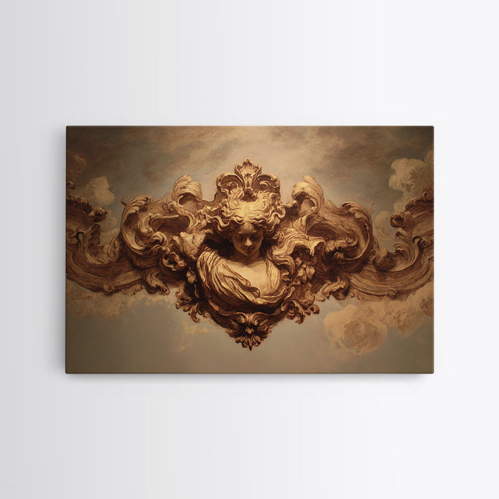 Mythic Goddess in Flowing Drapery Canvas Print, Renaissanceinspired Art, Luxury Decor, Living Room Decor, Fine Art, Classic, REN-3x2-12