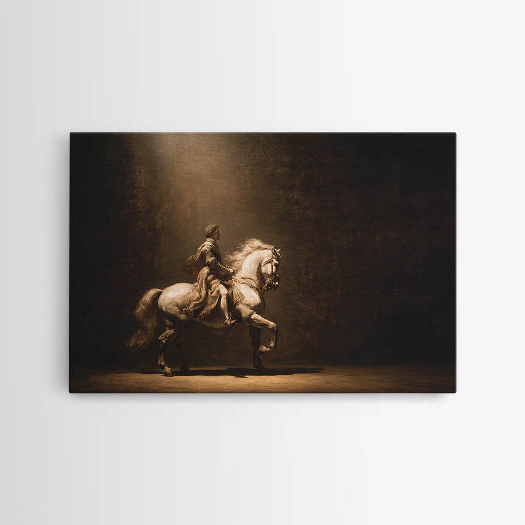 Classical Horse and Rider Canvas Print, Renaissanceinspired Art, Printable Art, Living Room Decor, Oil Painting, Classic, REN-3x2-37