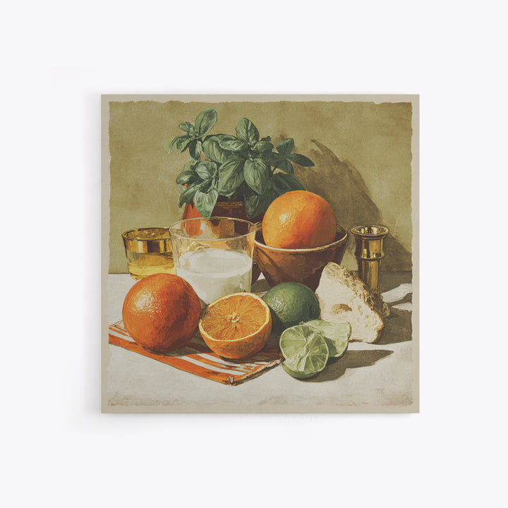 Cocktail and Citrus Bar Composition Framed Canvas Print, Restaurant Art, Printable Art, Restaurant Decor, Fine Art, Bistro, RES-1x1-11