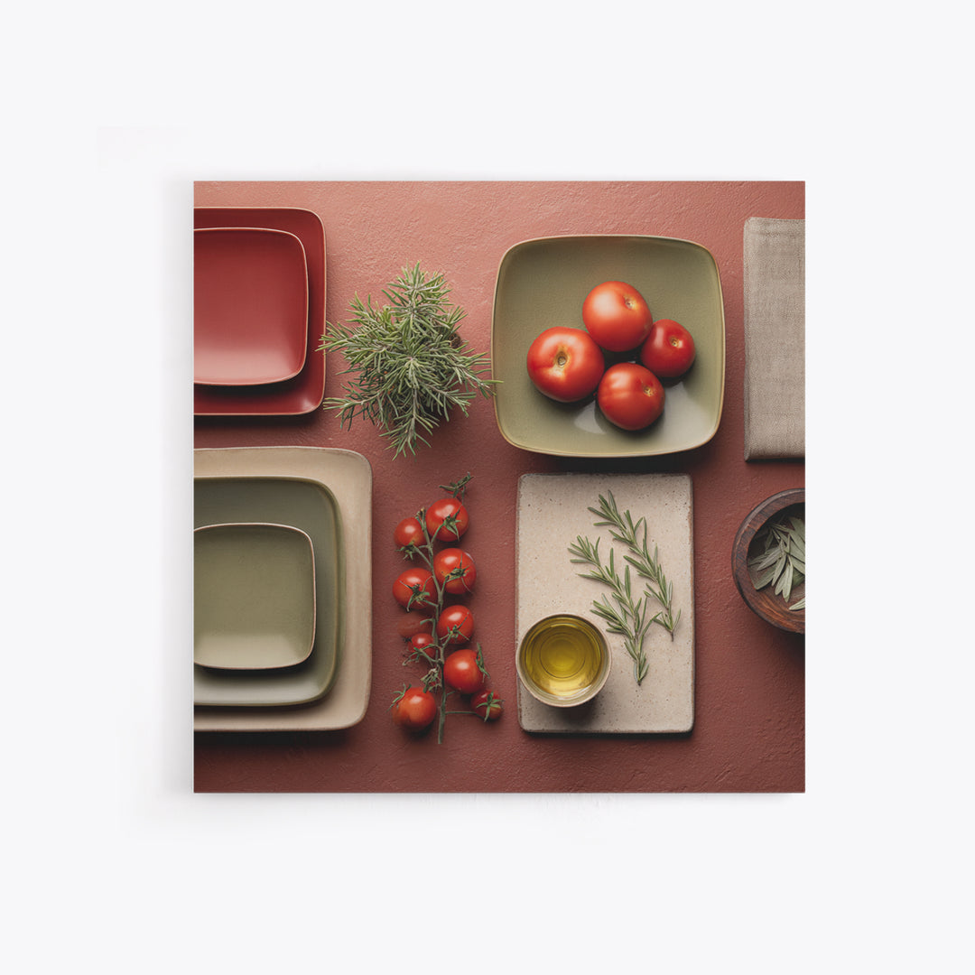 Rooster and Herbs for Farmhouse Restaurant Mood Canvas Print, Restaurant Art, Printable Wall Art, Restaurant Decor, Bistro, RES-1x1-20