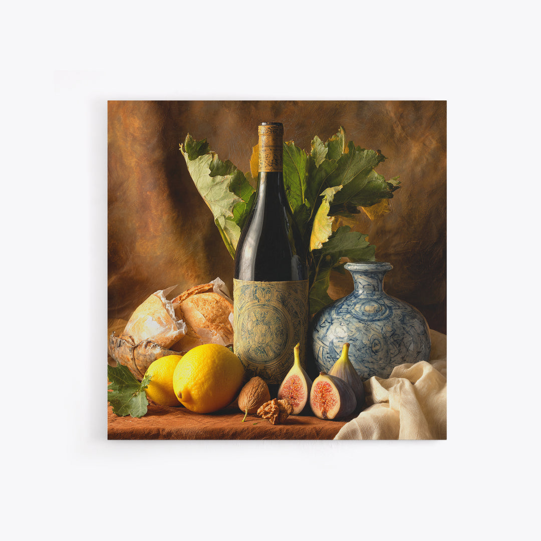 Wine Bottle and Figs Canvas Print, Restaurant Art, Room Decor, Restaurant Decor, Fine Art, Bistro, Framed Wall Art, RES-1x1-25