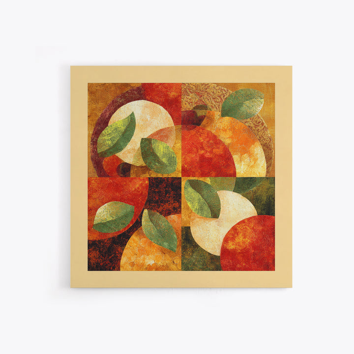 Abstract Appetite Friendly Red and Orange Shapes Canvas Print, Restaurant Art, Restaurant Decor, Abstract Art, Bistro, RES-1x1-89