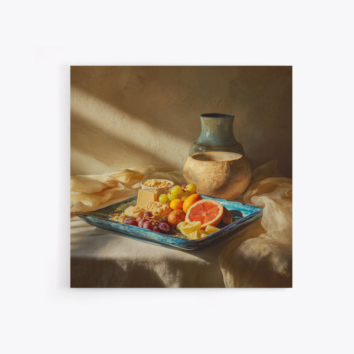 Tropical Fruit Platter Canvas Print, Restaurant Art, Neutral Decor, Restaurant Decor, Fine Art, Bistro, Home Decor, Poster, RES-1x1-90