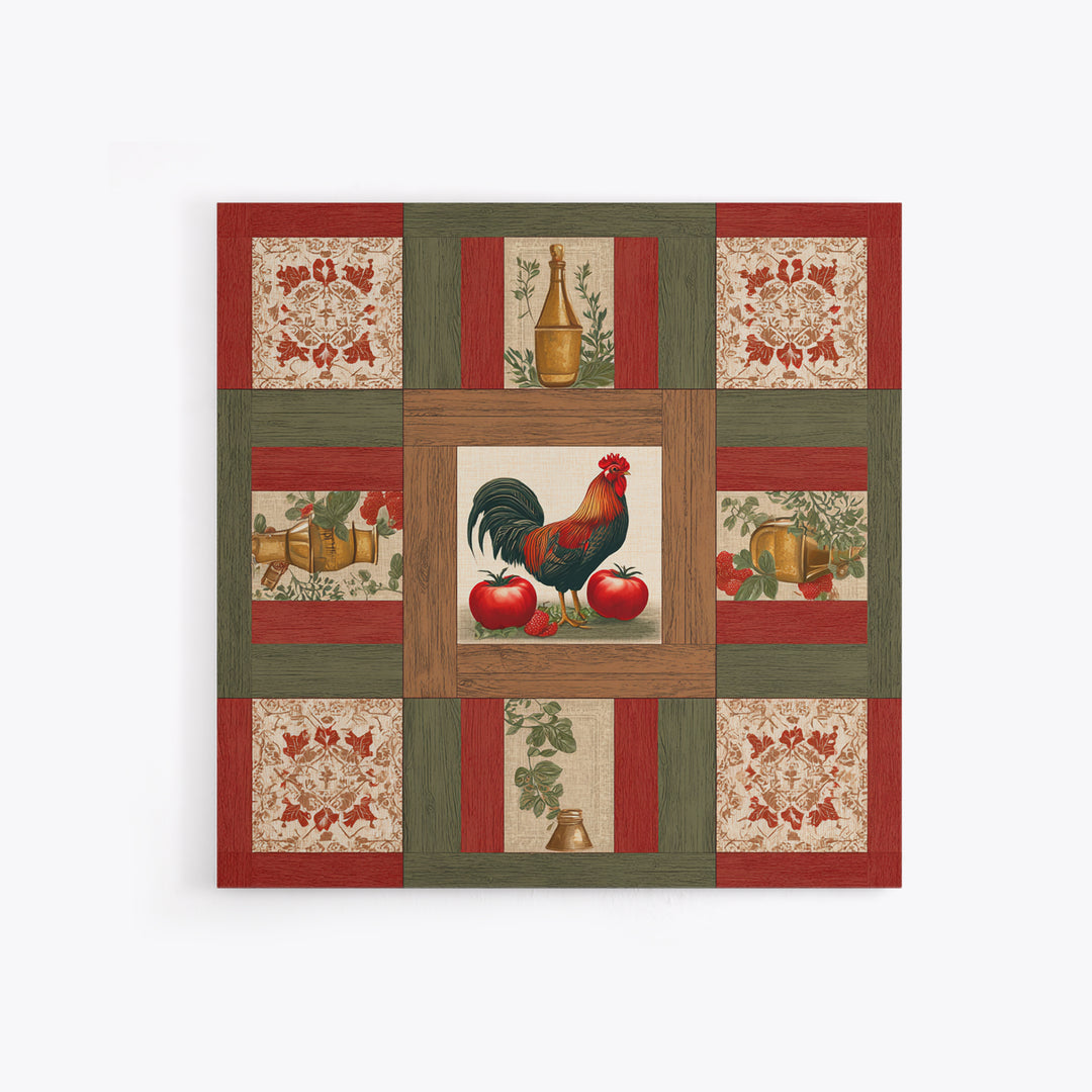 Rooster and Herbs for Farmhouse Restaurant Mood Canvas Print, Restaurant Art, Cool Wall Art, Restaurant Decor, Fine Art, Bistro, RES-1x1-92