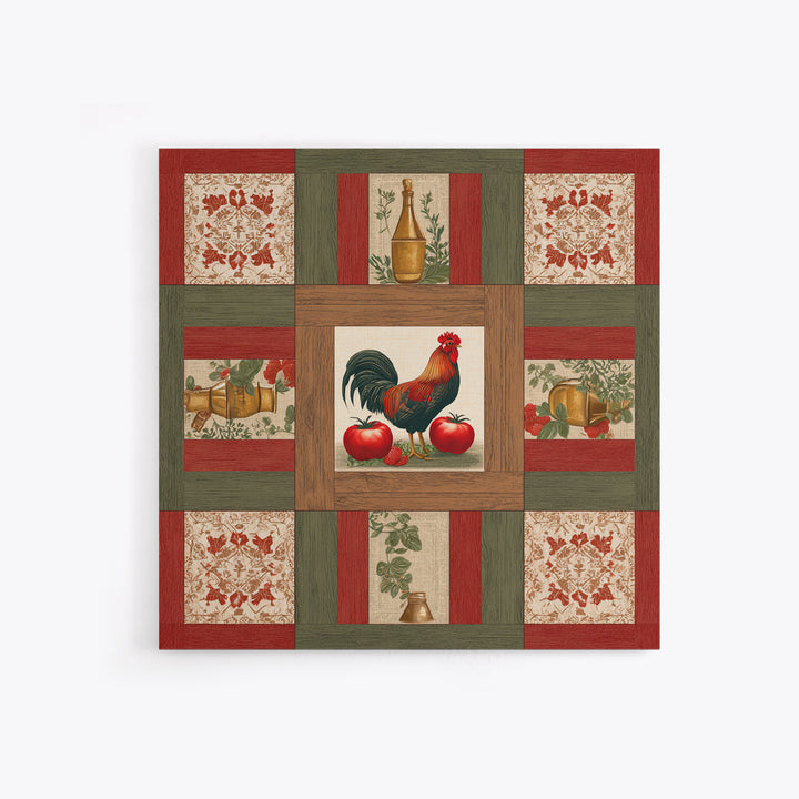 Rooster and Herbs for Farmhouse Restaurant Mood Canvas Print, Restaurant Art, Cool Wall Art, Restaurant Decor, Fine Art, Bistro, RES-1x1-92