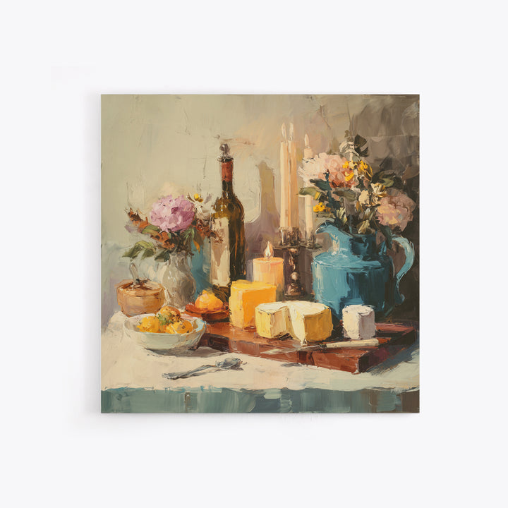 Elegant Table Objects Framed Canvas Print, Restaurant Art, Canvas, Restaurant Decor, Fine Art, Bistro, Living Room Decor, RES-1x1-96