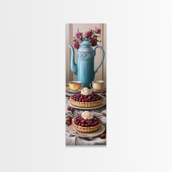 Dessert Tart with Berries and Cream Canvas Print, Restaurant Art, Art Print, Restaurant Decor, Fine Art, Bistro, Kitchen Art, RES-1x3-28