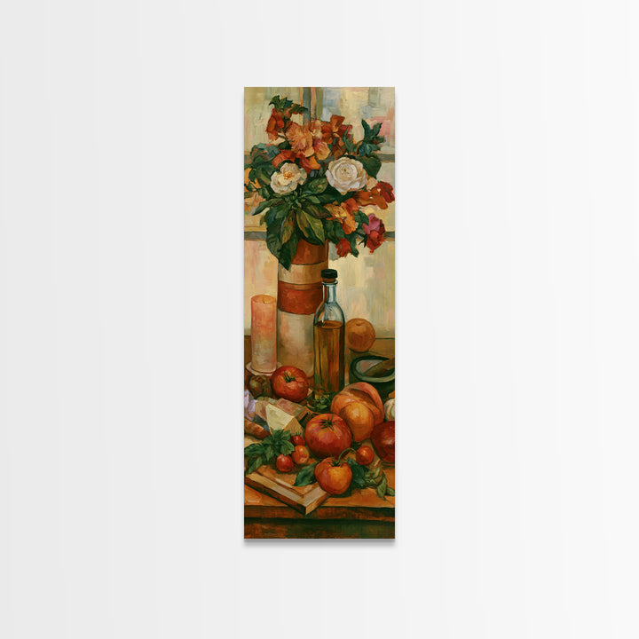 Elegant Table Objects Framed Canvas Print, Restaurant Art, Canvas, Restaurant Decor, Fine Art, Bistro, Living Room Decor, RES-1x3-36