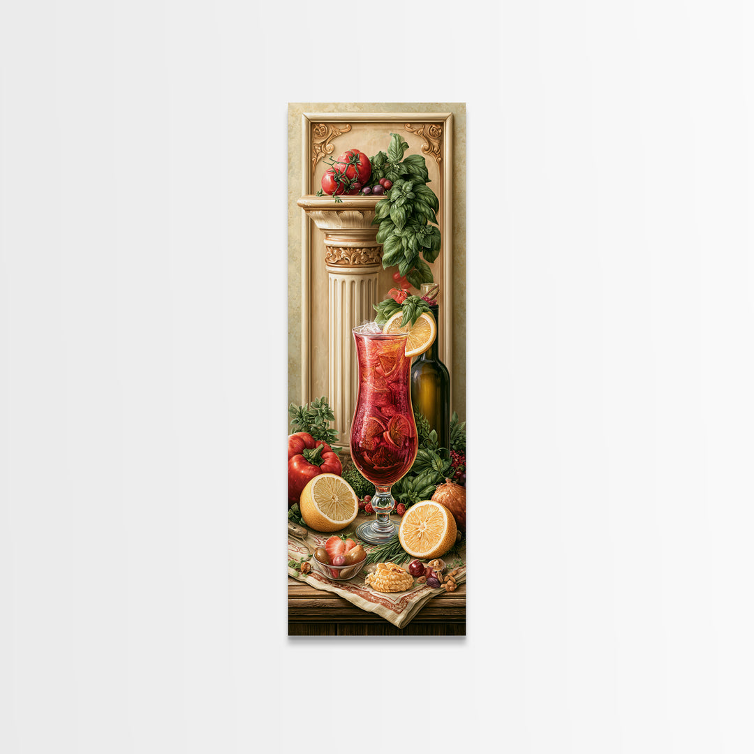 Cocktail and Citrus Bar Composition Framed Canvas Print, Restaurant Art, Gallery Decor, Restaurant Decor, Fine Art, Bistro, RES-1x3-71