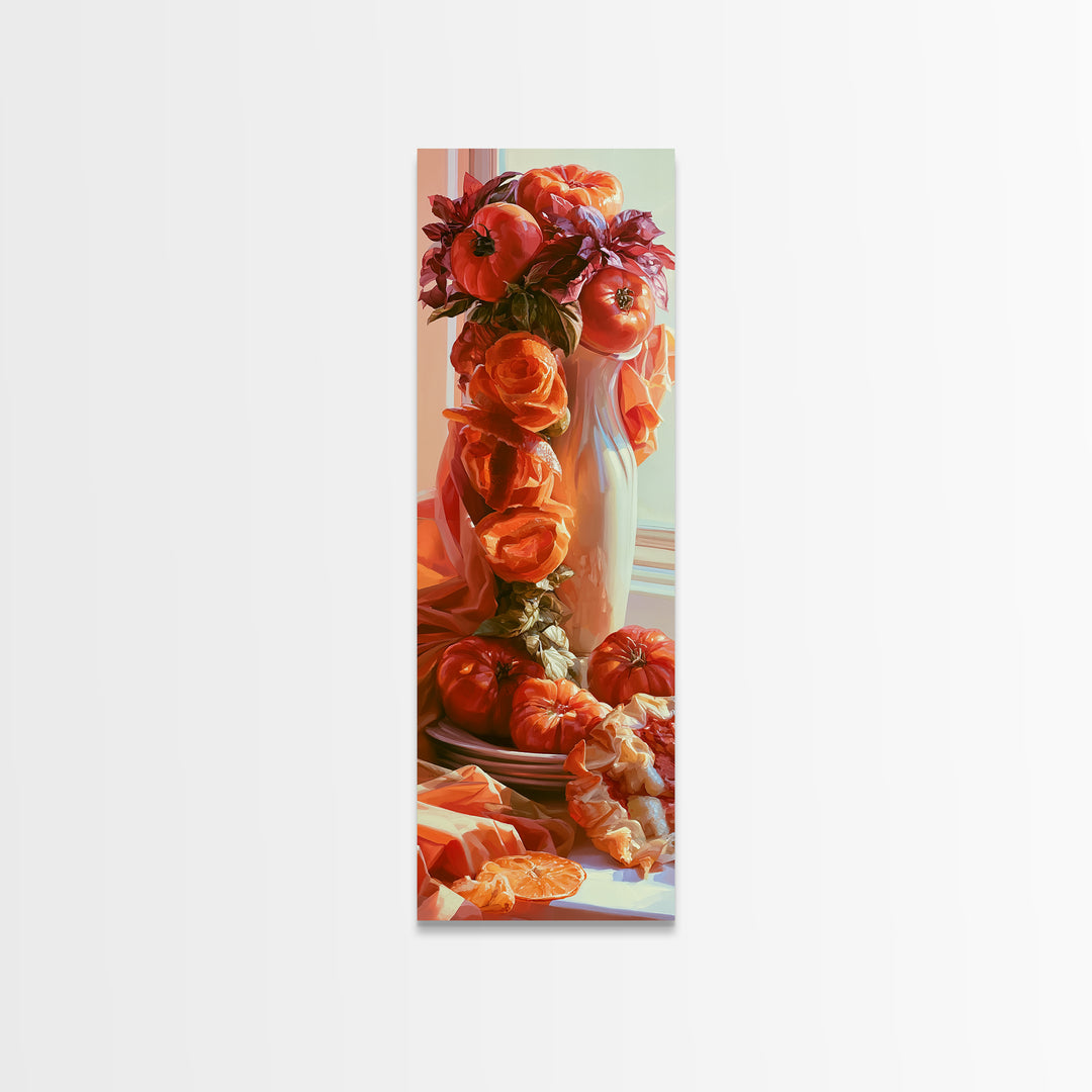 Abstract Appetite Friendly Red and Orange Shapes Canvas Print, Restaurant Art, Poster, Restaurant Decor, Fine Art, Bistro, RES-1x3-77