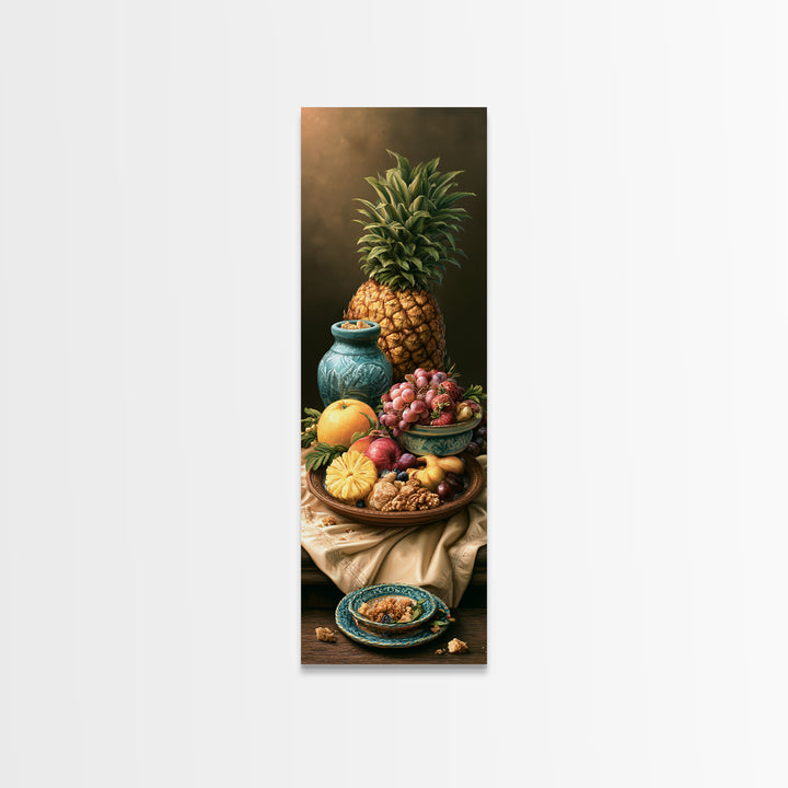 Tropical Fruit Platter Canvas Print, Restaurant Art, Statement Artwork, Restaurant Decor, Fine Art, Bistro, Art Print, RES-1x3-78