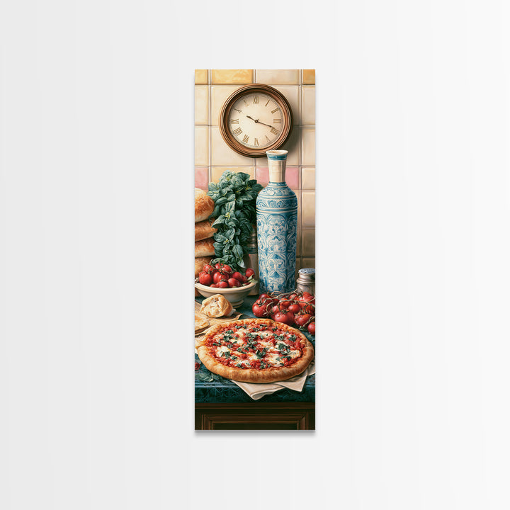 Pizzeria Tomato Basil and Mozzarella Still Life Canvas Print, Restaurant Art, Room Decor, Restaurant Decor, Fine Art, Bistro, RES-1x3-94