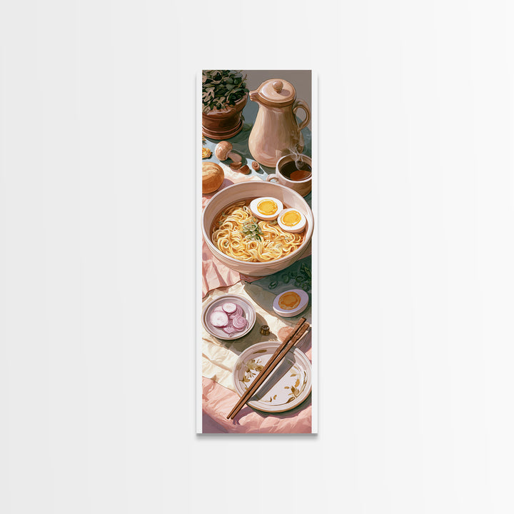 Ramen Bowl Rendered Canvas Print, Restaurant Art, Textured Painting, Restaurant Decor, Fine Art, Bistro, Framed Wall Art, RES-1x3-98